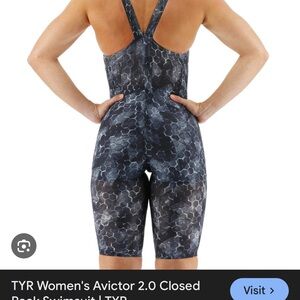 TYR Women's Dark Blue Hexagon Swimsuit